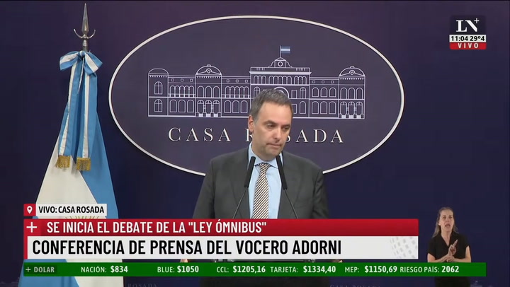 Manuel Adorni, en conferencia: "El único vocero presidencial soy yo"