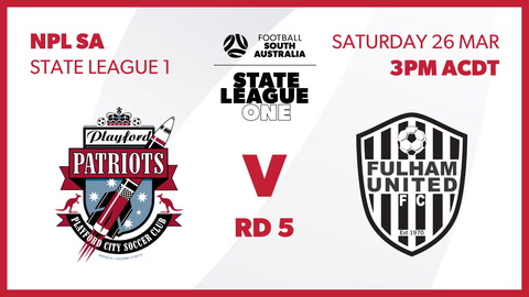 26 March - NPL SA State League 1 - Playford City v Fulham United