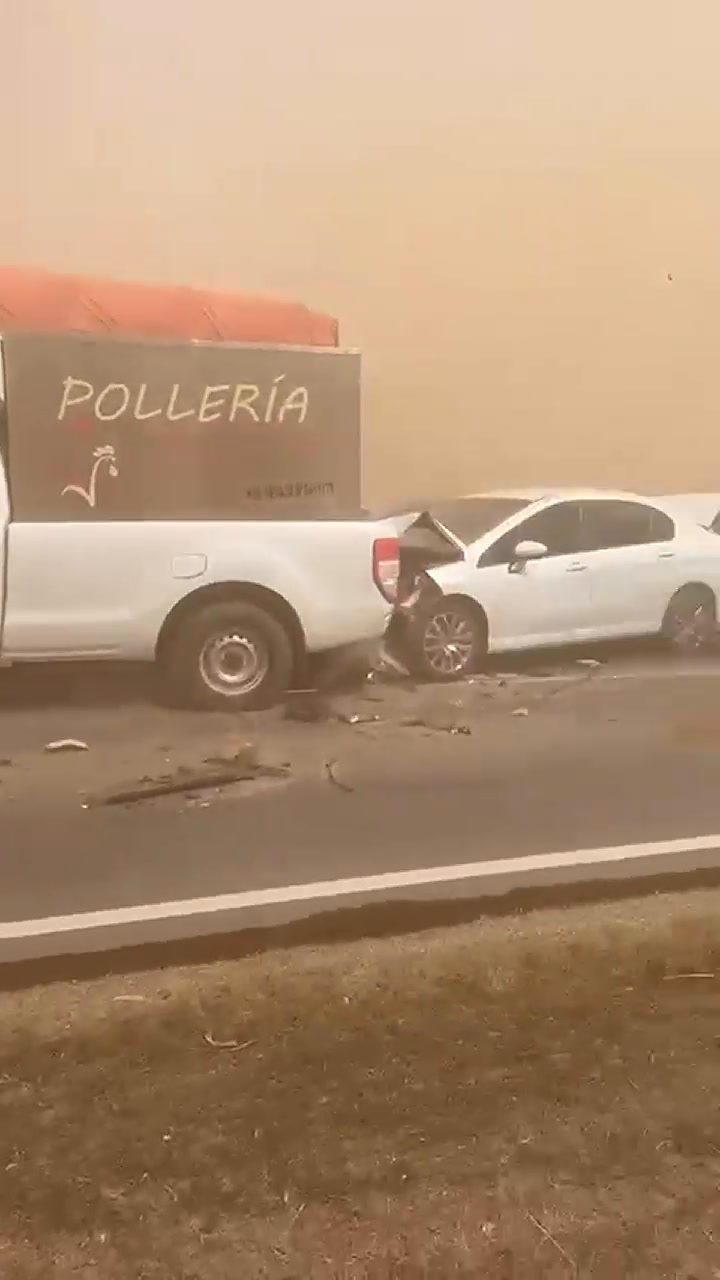 Córdoba: un muerto y 17 heridos tras un choque en cadena en medio de viento intenso y tierra