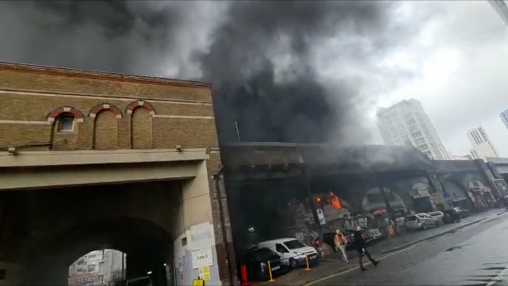Smoke pours out of Elephant and Castle station after fire breaks out