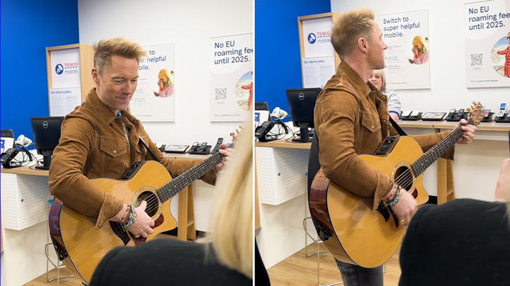Ronan Keating surprises Tesco shoppers with impromptu in-store performance