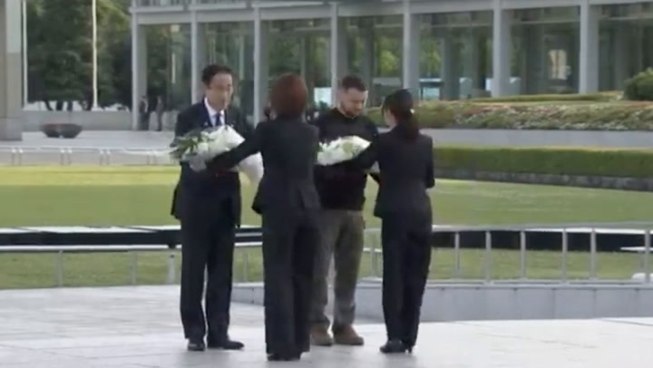 G7 summit: Zelensky and Fumio Kishida lay wreaths at Peace Memorial Park in Hiroshima