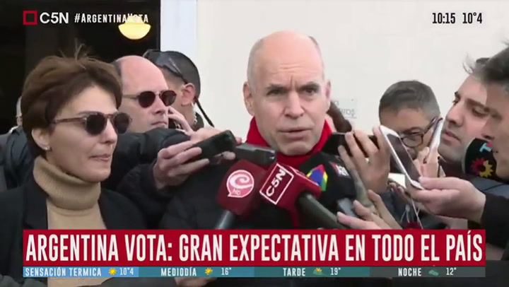 Horacio Rodríguez Larreta habló con la prensa después de votar - Fuente: C5N