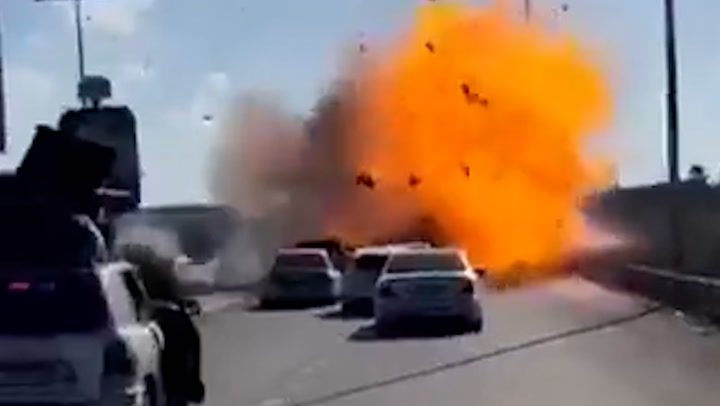 Vehicle explodes as civilians attempt to evacuate Gaza City