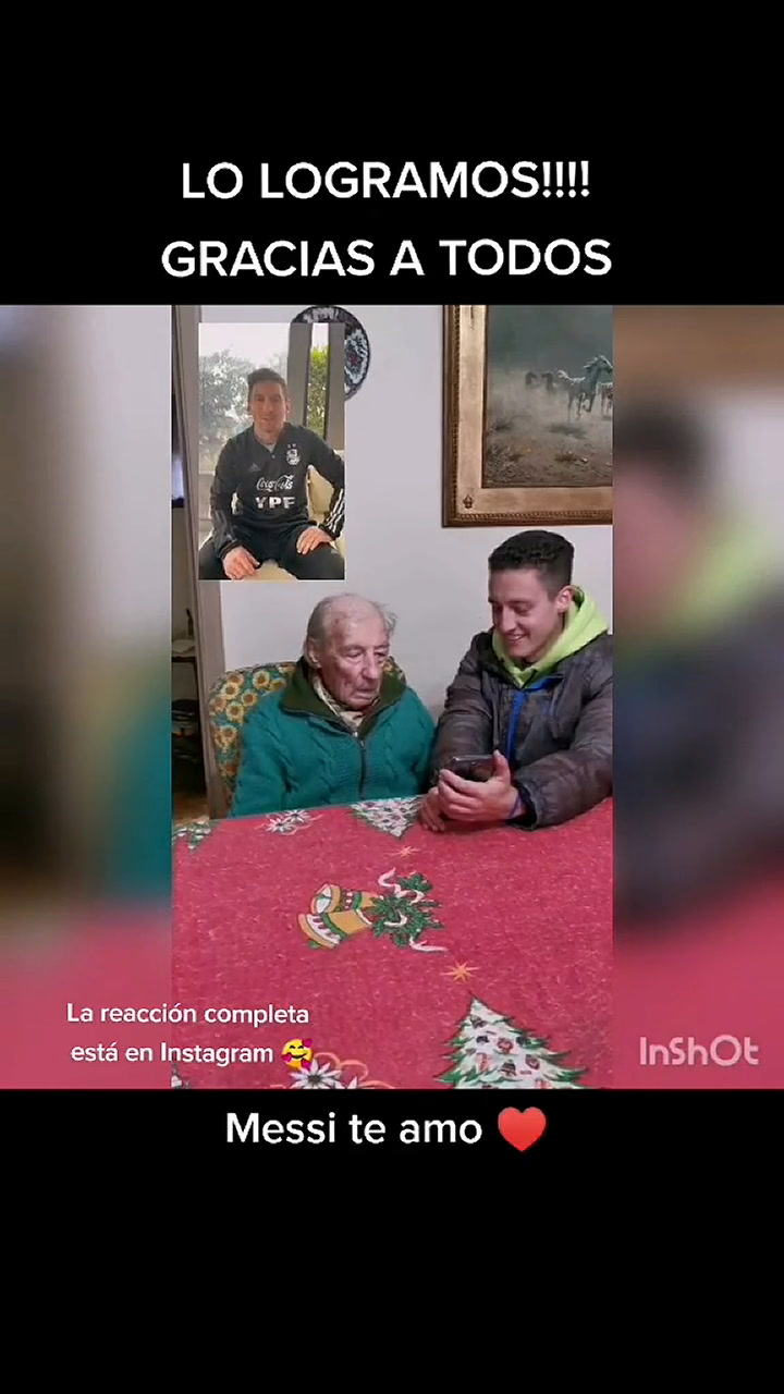 El saludo de Lionel Messi al abuelo de 100 años