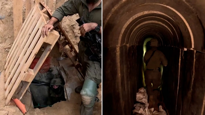 Footage shows kitchen and rooms inside tunnel shafts under al Shifa Hospital