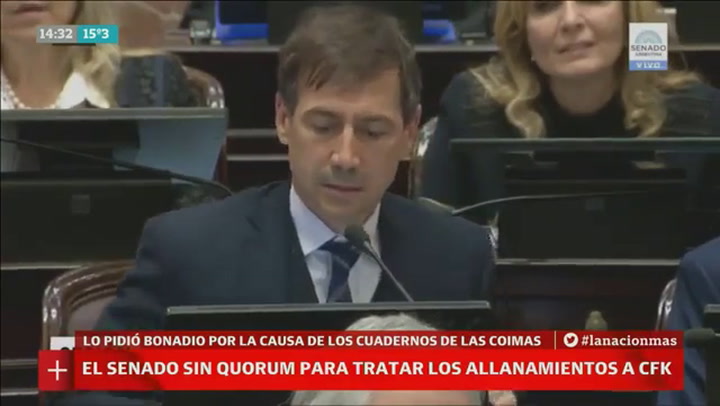 No hay quorum en el Senado para tratar los allanamientos a Cristina Kirchner