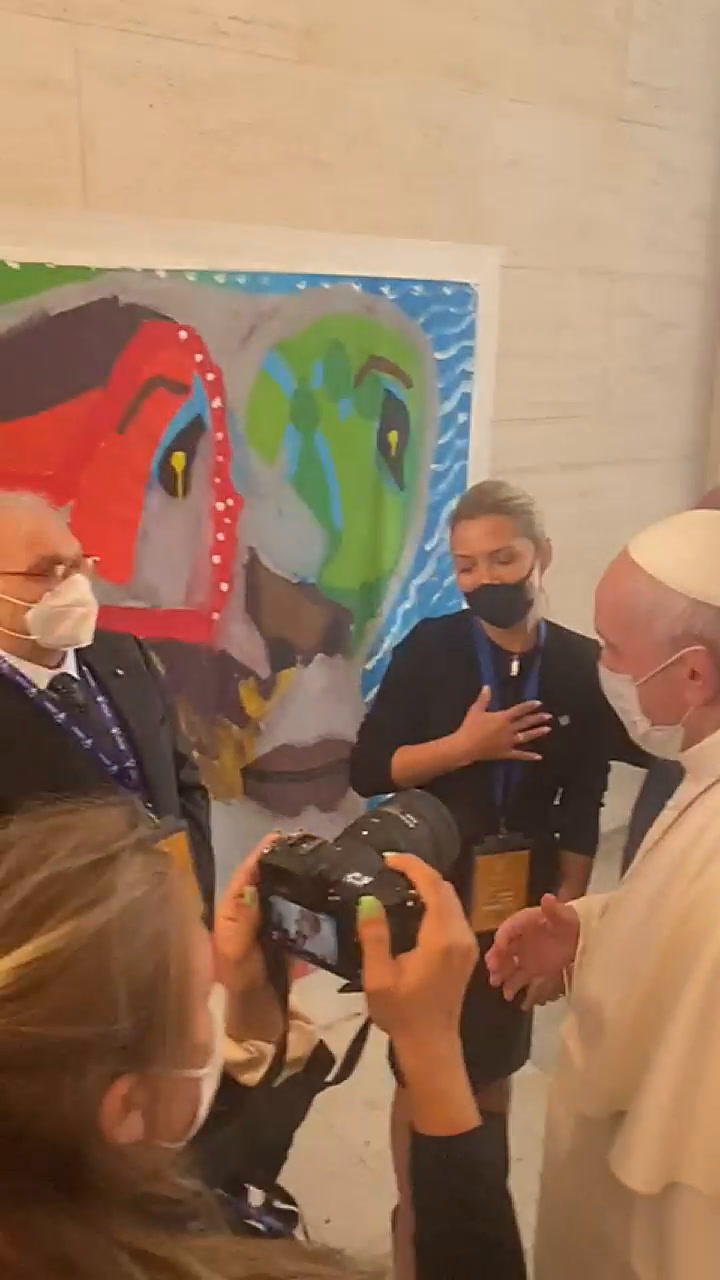 El encuentro de Fabiola Yañez con el papa Francisco