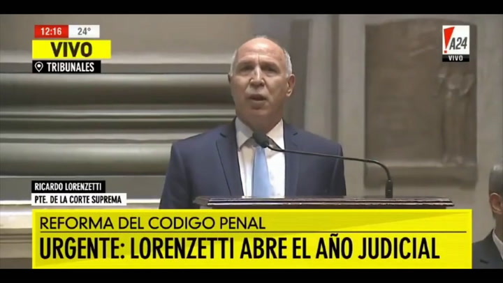 Ricardo Lorenzetti: 'Debemos hacer una autocrítica dentro de los poderes judiciales'