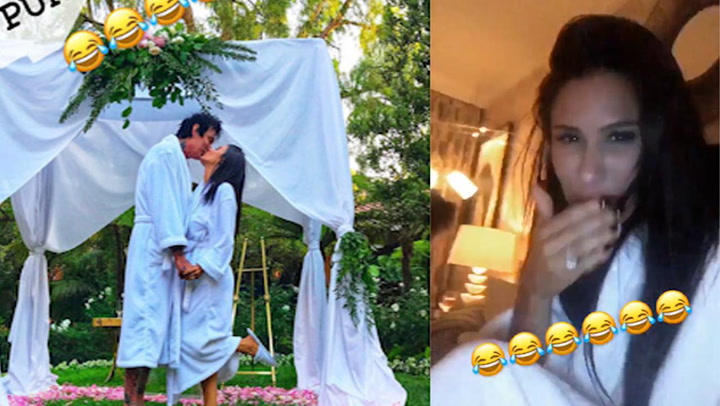 Tommy Lee's girlfriend Brittany Furlan admits their bathrobe wedding was  FAKE after trolling fans with petal-strewn snap - Mirror Online