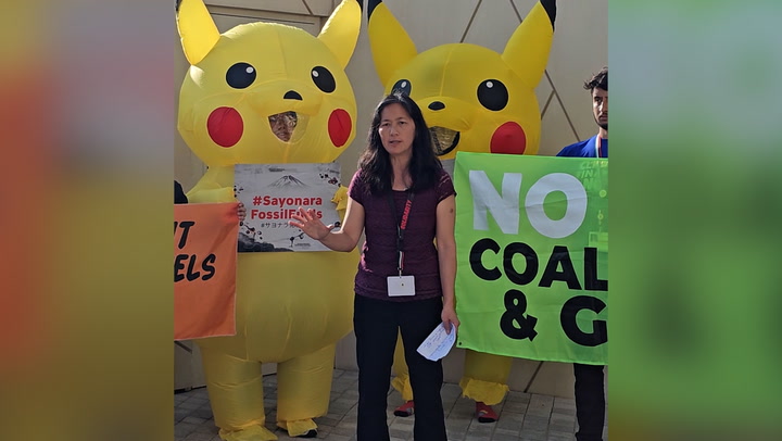 Cop28: Pikachu-clad activists call on Japan to end financing for fossil fuels