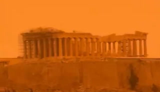 Images surréalistes: le  Parthénon sur Mars