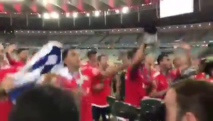 El festejo de Independiente: cómo celebró el plantel de Ariel Holan la Copa Sudamericana