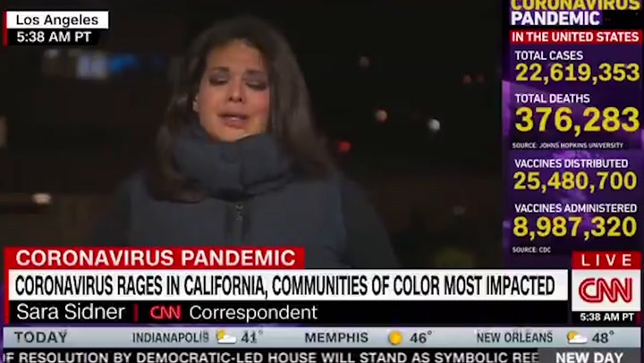 CNN reporter cries on air over Covid in LA