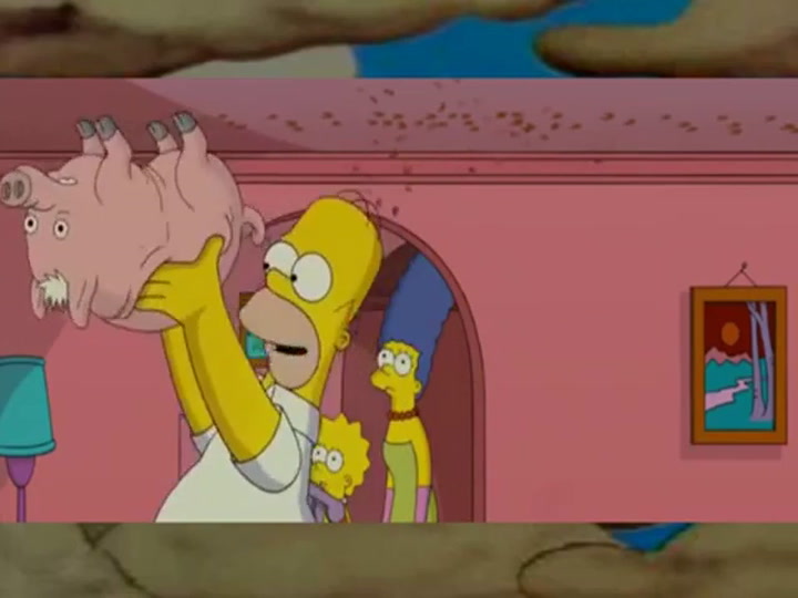 Homero y el puerco araña - Fuente: YouTube