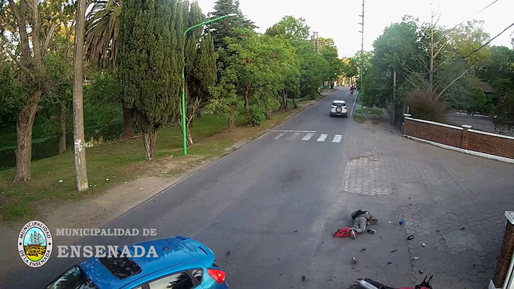 El brutal accidente del motociclista en Ensenada