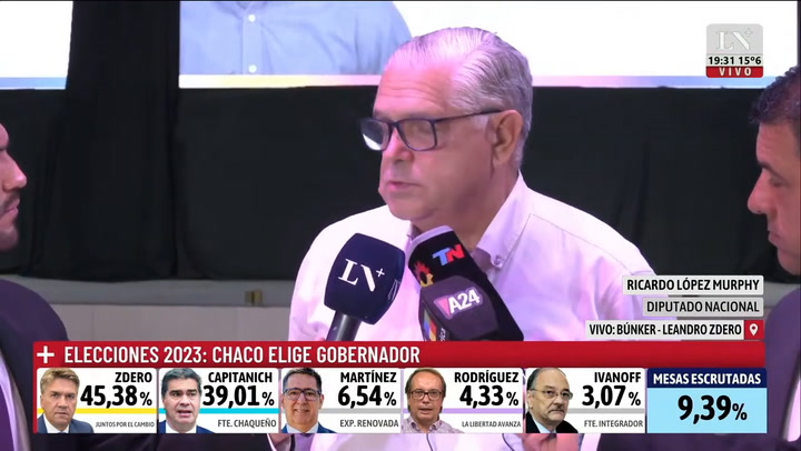 Ricardo López Murphy: “Estamos muy entusiasmados. Ojalá ganemos en primera vuelta”