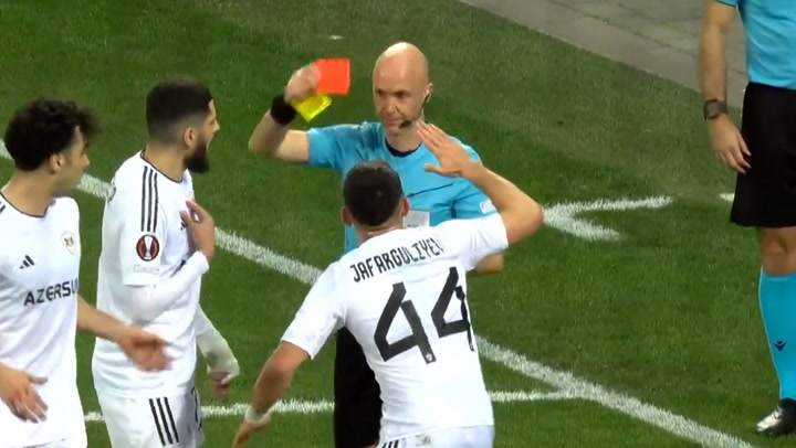 Europa League star high-fives referee for cancelling yellow card - then shown red instead