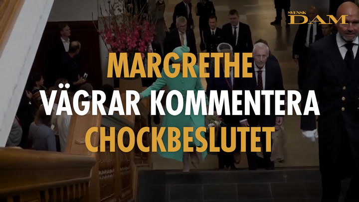Här vägrar Margrethe kommentera chockbeslutet
