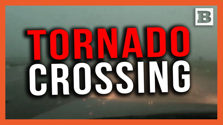 Tornado Crossing: Possible Rain-Wrapped Tornado Crosses Oklahoma Highway
