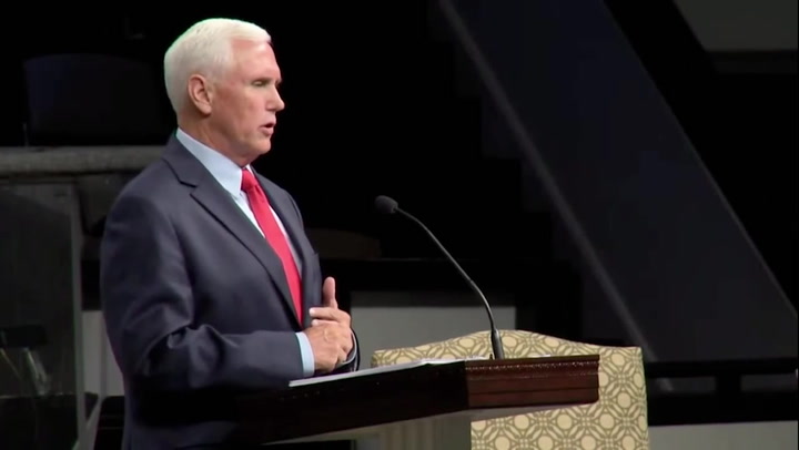 Mike Pence outlines anti-abortion vision in church speech