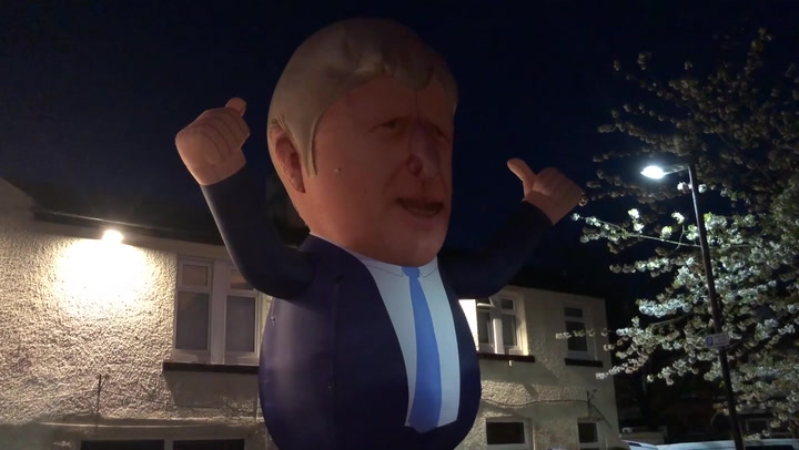 Inflatable Boris Johnson blown up near Hartlepool by-election count