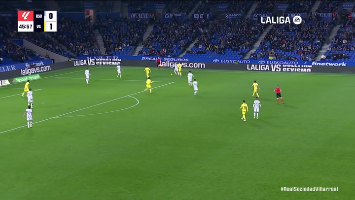 Gol de Comesaña (0-2) en el Real Sociedad 1-3 Villarreal