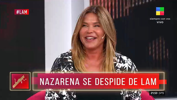 Nazarena Velez se despidio de sus companeros de LAM