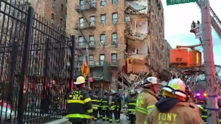 El colapso parcial de un edificio en El Bronx, en Nueva York, el 11 de diciembre de 2023