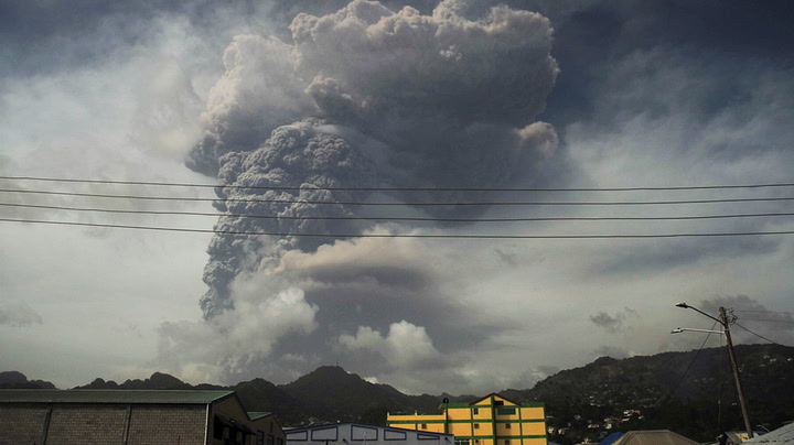Barbados covered in thick layers of ash after volcano erupts in St Vincent
