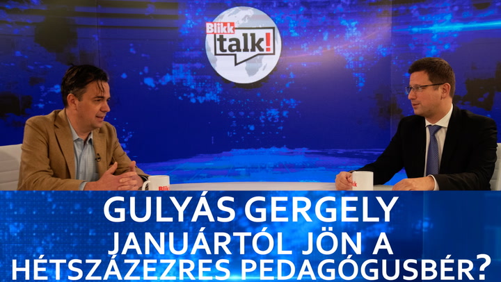 Exkluzív – Gulyás Gergely a kormány terveiről beszélt a Blikk stúdiójában: januártól jön a hétszázezres pedagógusbér?