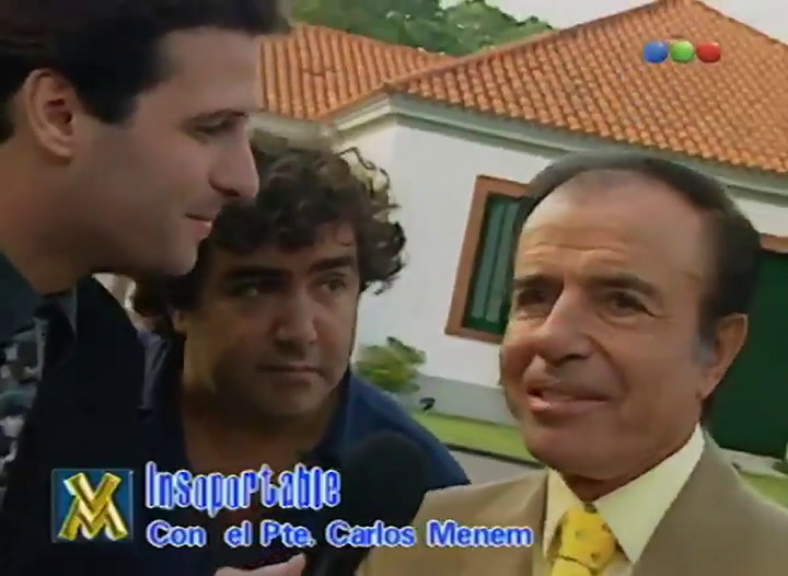 Carlos Menem con José María Listorti y Diego Pérez (Crédito: @nocontextpolarg)