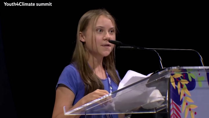 Greta Thunberg mocks Boris Johnson during youth climate summit in Milan