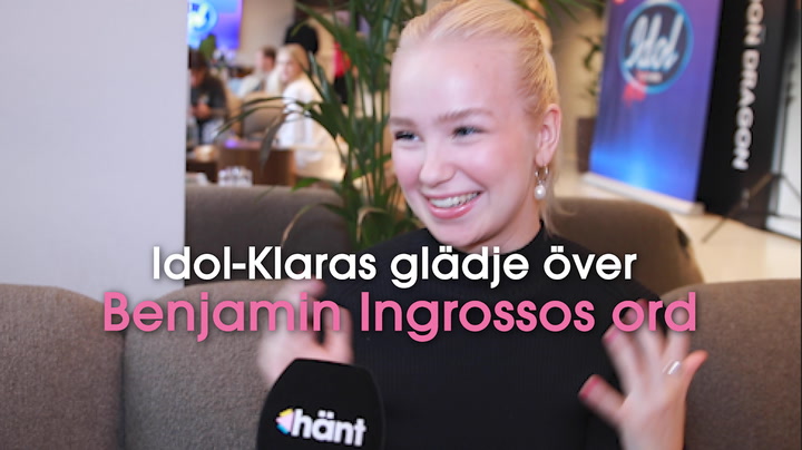 Idol-Klara Almströms glädje över Benjamin Ingrossos ord