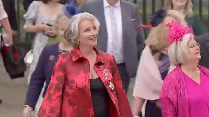 Emma Thompson arrives at Westminster Abbey ahead of coronation