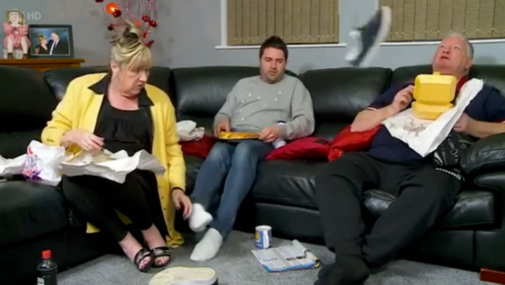 George Gilbey: Moment Gogglebox star flicks shoe into stepdad's meal