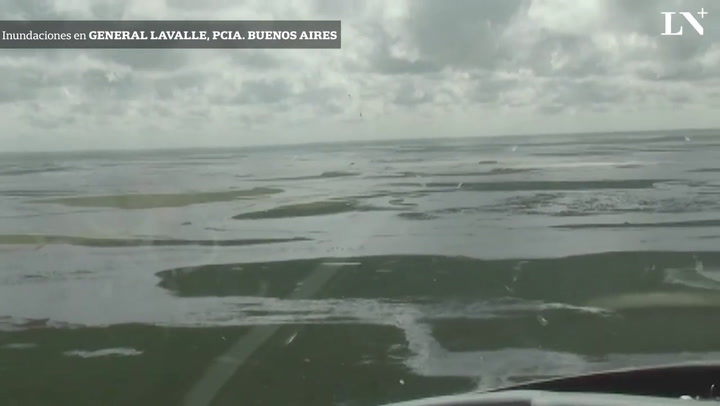 Imágenes aéreas de las inundaciones en General Lavalle