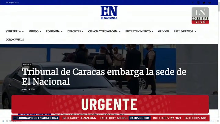 Demanda de Diosdado Cabello: un tribunal de Caracas embarga la sede del diario 'El Nacional'