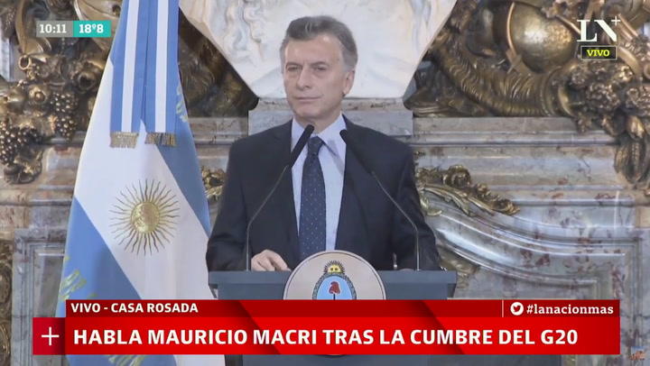 Conferencia completa de Mauricio Macri, luego de la cumbre del G20