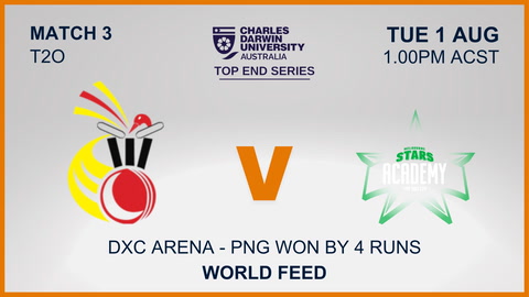 1 August - CDU Top End Series - Match 3 - PNG v Stars - World Feed