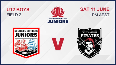 11 June - U12 Boys Field 2 - Southern Districts V West Harbour