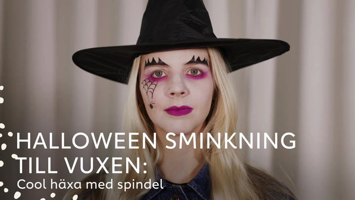 Video: Så skapar du årets Halloweenlook – läskig häxa med spindel.