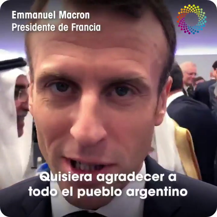Macron se mostró agradecido por la hospitalidad argentina - Fuente: Twitter Mauricio Macri
