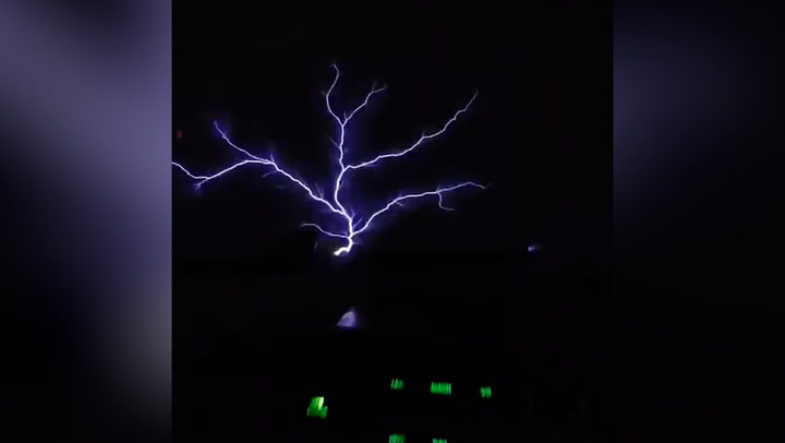 Rare lightning phenomenon captured in the sky during Hurricane Idalia evacuations