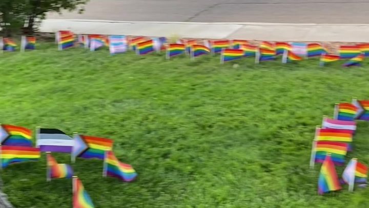 Man covers garden in pride decor after vandals attack flag