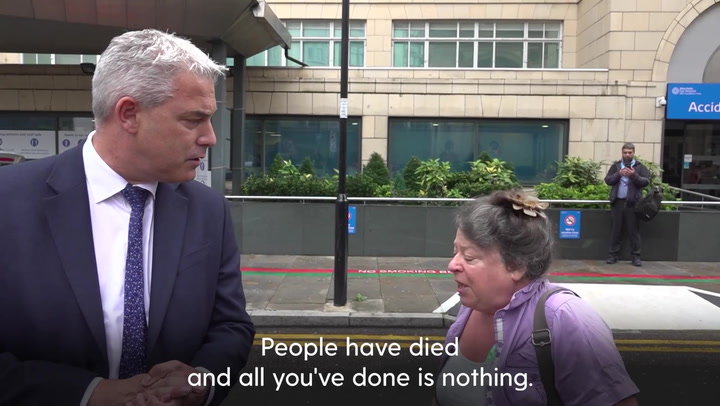 'You've done bugger all': Health Secretary Stephen Barclay confronted woman angry about ambulance delays