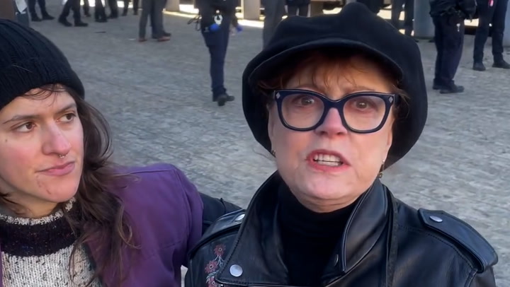 Susan Sarandon joins Gaza ceasefire protesters blocking NYC bridges