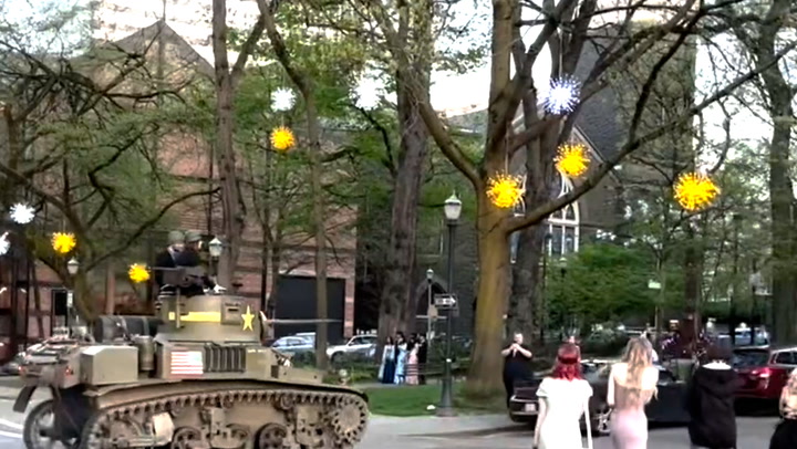 Teenager rents working WW2 tank to travel to school prom