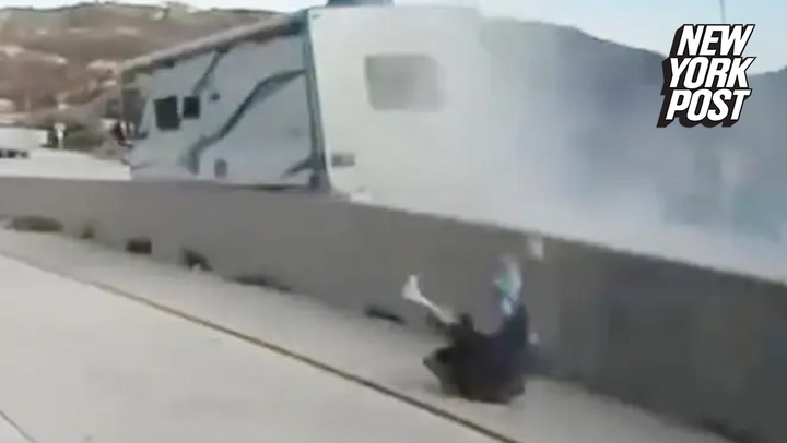 Shocking video captures former ESPN sportscaster being ejected from RV onto Calif. highway