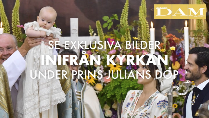 Exklusiva bilder inifrån kyrkan under prins Julians dop